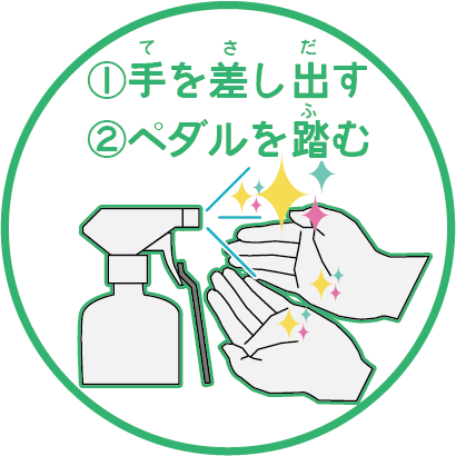 消毒液スタンド ステップトリガー トリガー容器はもう触らない コロナ対策商品 株式会社和田製作所株式会社和田製作所